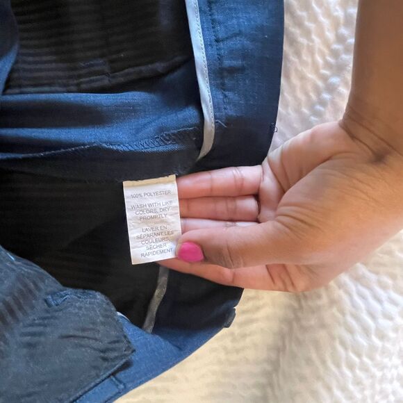 Van Heusen Traveler Men's Blue Dress Flat Front Straight Trousers Pant Size 34 - Picture 9 of 10